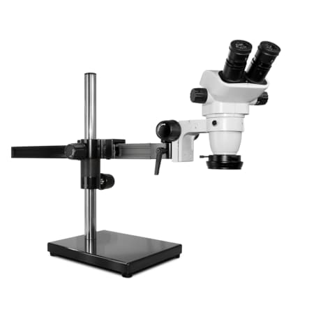 Scienscope SSZ Stereo Zoom Microscope With Polarized LED Light On Gliding Stand SZ-PK5-R3
